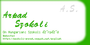 arpad szokoli business card